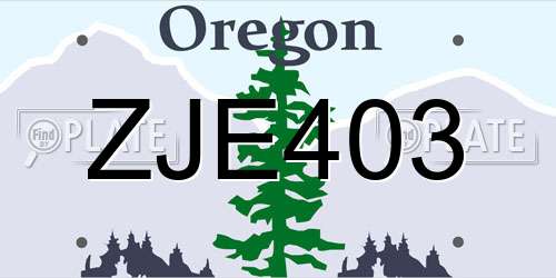 ZJE403 Oregon License Plate
