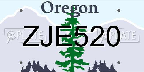 ZJE520 Oregon License Plate