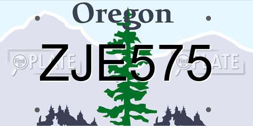 ZJE575 Oregon License Plate