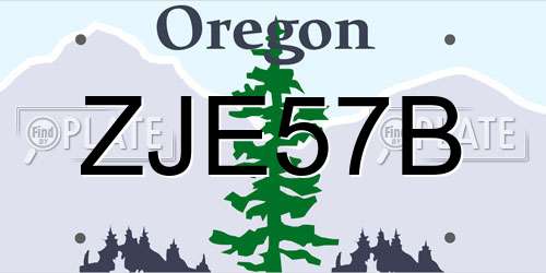 ZJE57B Oregon License Plate
