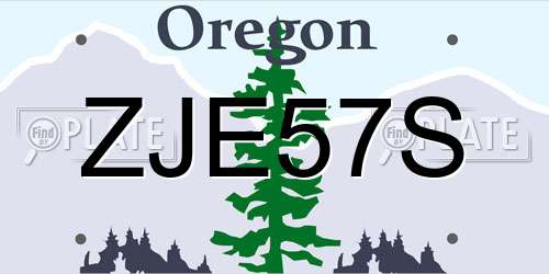 ZJE57S Oregon License Plate