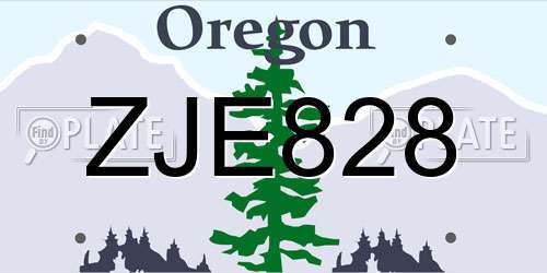 ZJE828 Oregon License Plate