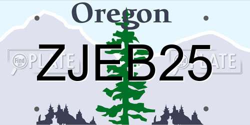 ZJEB25 Oregon License Plate