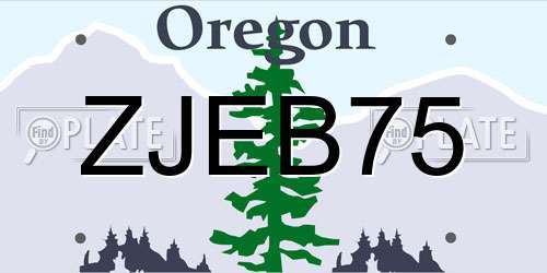 ZJEB75 Oregon License Plate