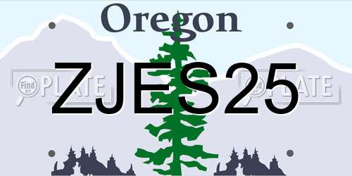 ZJES25 Oregon License Plate