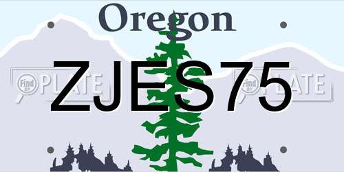 ZJES75 Oregon License Plate