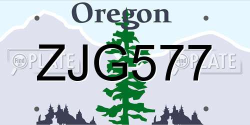 ZJG577 Oregon License Plate