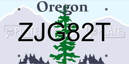 ZJG82T Oregon License Plate