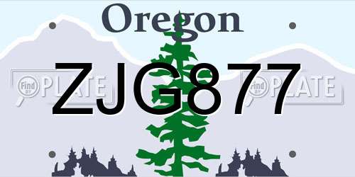 ZJG877 Oregon License Plate