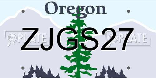 ZJGS27 Oregon License Plate