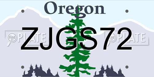 ZJGS72 Oregon License Plate
