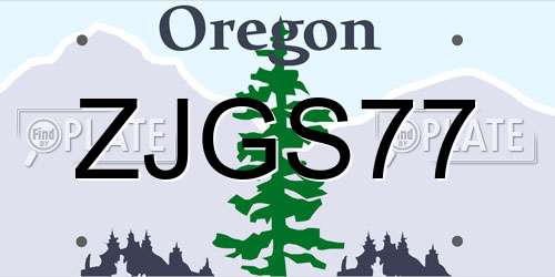 ZJGS77 Oregon License Plate