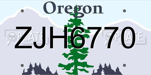 ZJH6770 Oregon License Plate