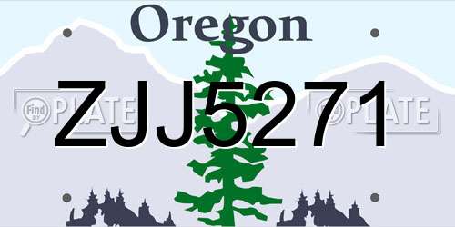 ZJJ5271 Oregon License Plate