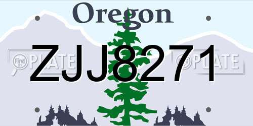 ZJJ8271 Oregon License Plate