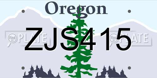 ZJS415 Oregon License Plate