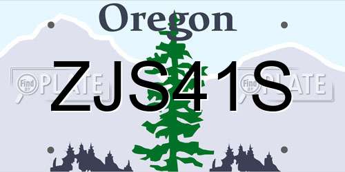 ZJS41S Oregon License Plate
