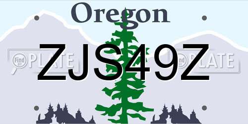 ZJS49Z Oregon License Plate