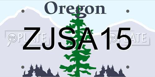 ZJSA15 Oregon License Plate