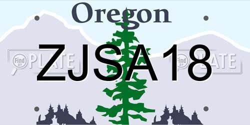 ZJSA18 Oregon License Plate