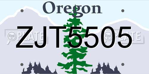 ZJT5505 Oregon License Plate
