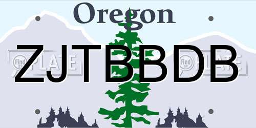 ZJTBBDB Oregon License Plate