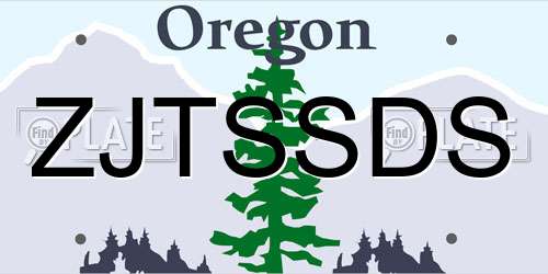 ZJTSSDS Oregon License Plate