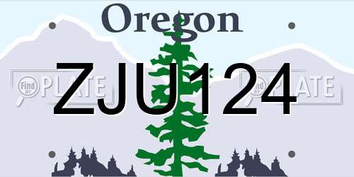 ZJU124 Oregon License Plate