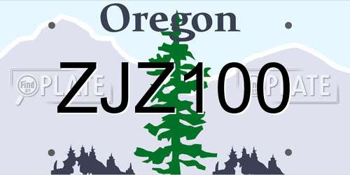 ZJZ100 Oregon License Plate