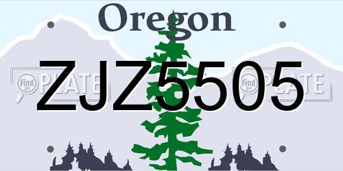 ZJZ5505 Oregon License Plate