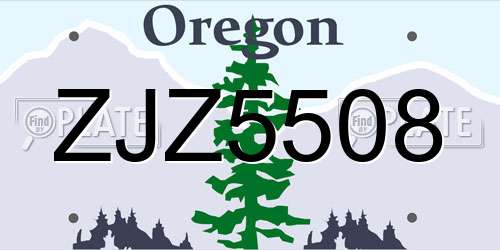 ZJZ5508 Oregon License Plate