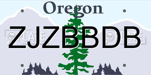 ZJZBBDB Oregon License Plate
