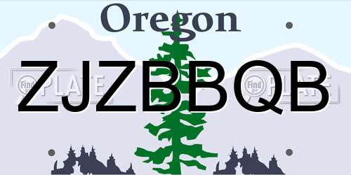 ZJZBBQB Oregon License Plate
