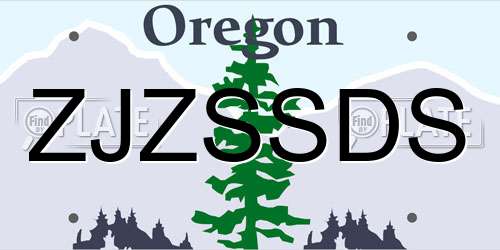 ZJZSSDS Oregon License Plate