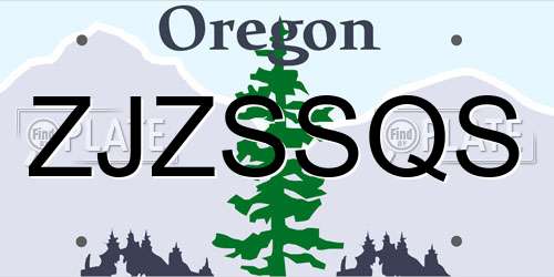 ZJZSSQS Oregon License Plate