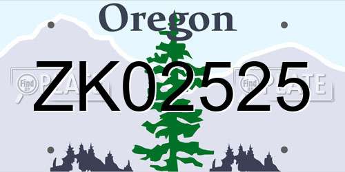 ZK02525 Oregon License Plate