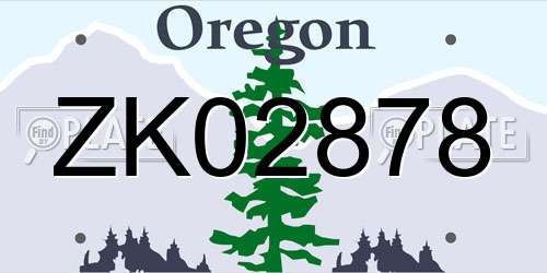 ZK02878 Oregon License Plate