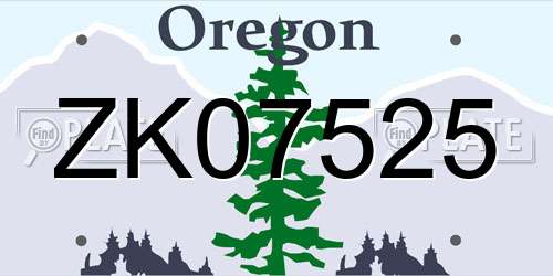 ZK07525 Oregon License Plate