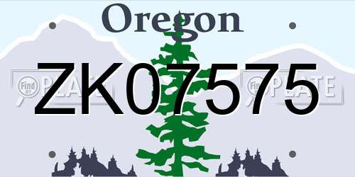 ZK07575 Oregon License Plate