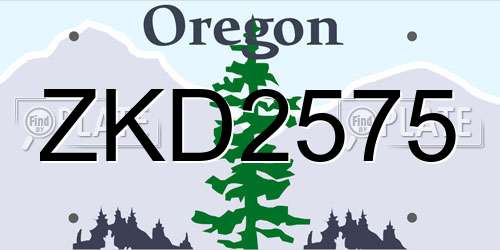 ZKD2575 Oregon License Plate