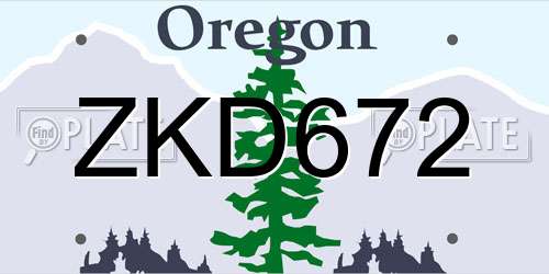 ZKD672 Oregon License Plate