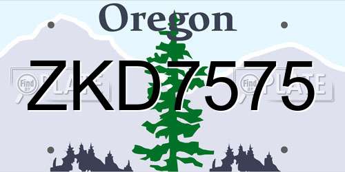 ZKD7575 Oregon License Plate