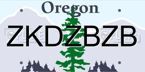 ZKDZBZB Oregon License Plate