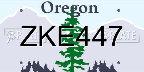 ZKE447 Oregon License Plate