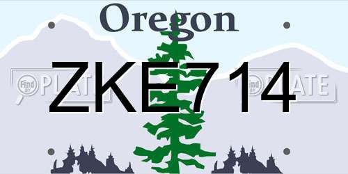ZKE714 Oregon License Plate