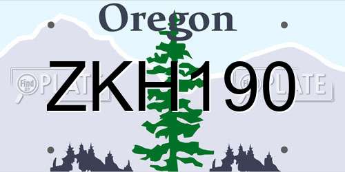 ZKH190 Oregon License Plate
