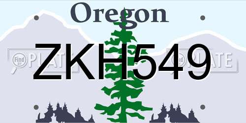 ZKH549 Oregon License Plate