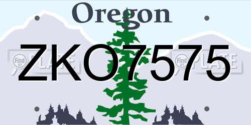 ZKO7575 Oregon License Plate