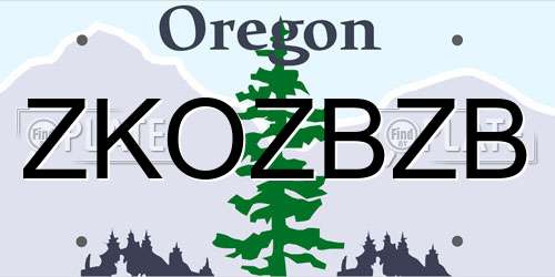 ZKOZBZB Oregon License Plate