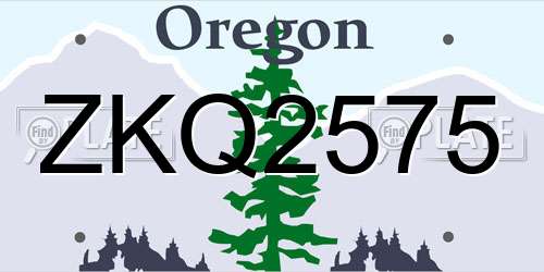 ZKQ2575 Oregon License Plate